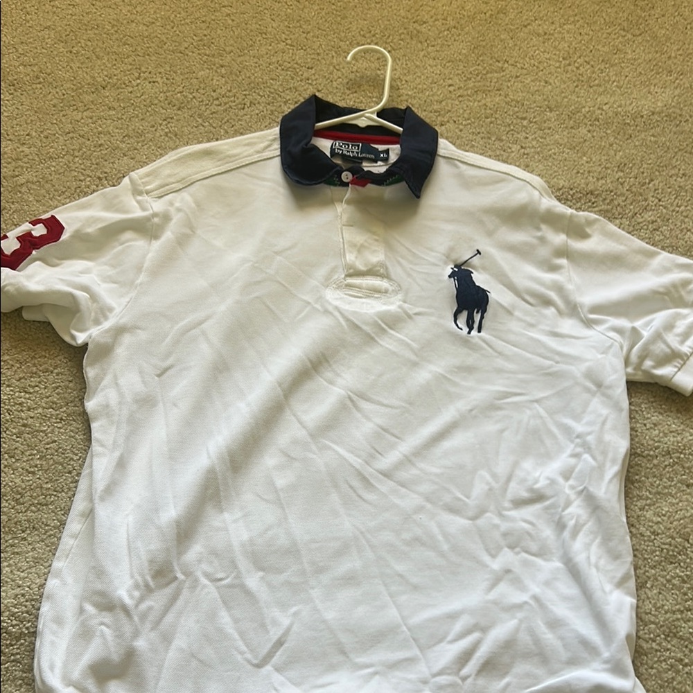 Polo by Ralph Lauren White and Blue Classic Polo Shirt
